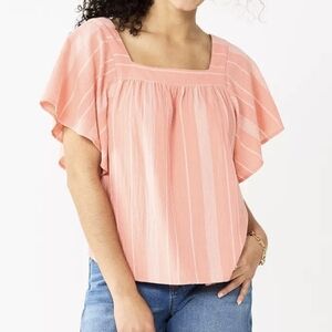 Sonoma Flutter Shoulder Top